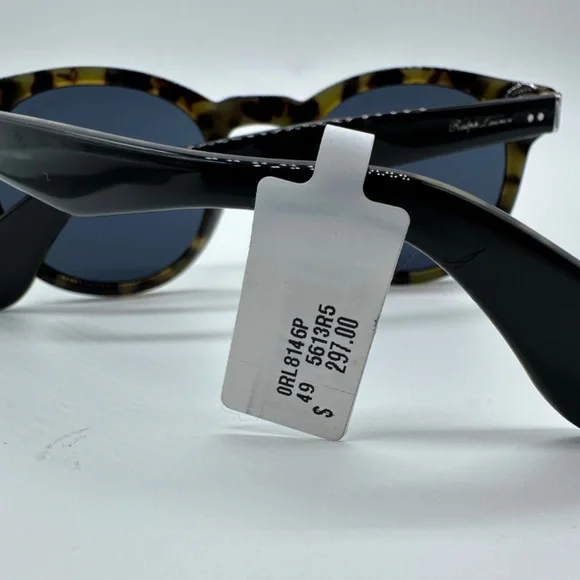 Ralph Lauren Sunglasses Women 0RL8146P 49 5613R5 Shiny Black on Spotty Havana